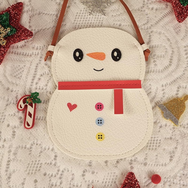 DCLOVERY Store Cute Toddler Purse for Girls，Christmas Snowman Exquisite Leather Small Purse Crossbady Wallets Girls Toddlers Birthday Gift - Image 5
